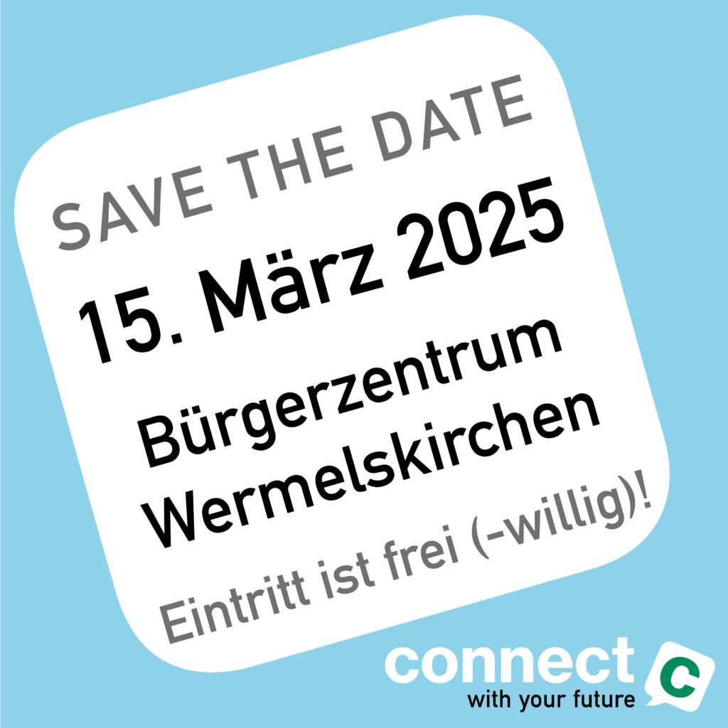 Save the date zur Ausbildungsmesse connect am 15. Maärz 2025 in Wermelskirchen